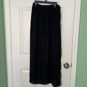 Forever 21 maxi skirt with mini underneath, size M